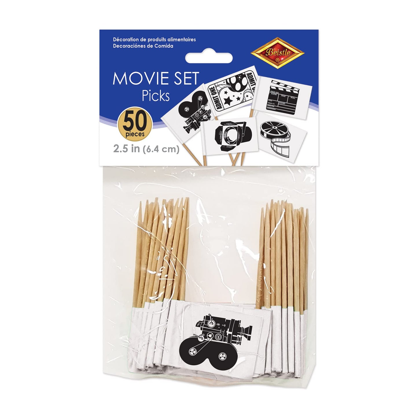 Beistle Movie Set Flag Picks 50 Count