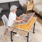 JoyPcsTable Puzzle Table with Drawers, 1500 Piece Rotating Jigsaw Board, 35x27, Black Gray with Cover, Portable for Adults, Great Gift for Mom
