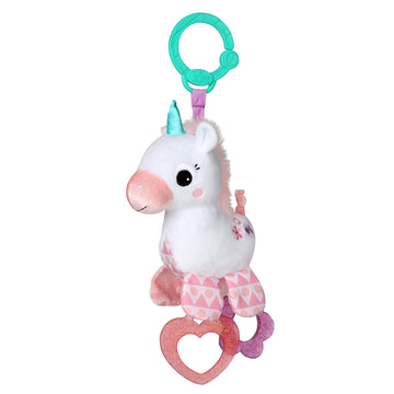Bright Starts Unicorn Sparkle & Shine Plush Take-Along Stroller Or Carrier Toy, Ages 0 Month+, Pink