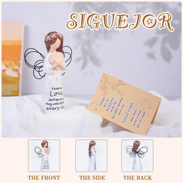 Siguejor Sympathy Gifts, Memorial Gifts For Loss Of A Loved One, Remembrance And Bereavement Gifts, Angel Figurines For Women (H