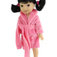 American Fashion World Pink Bathrode for 14-Inch Dolls | enhanced Quality & Trendy Design | Dolls Clothes | Outfit Fashions for Dolls for Popular Brands