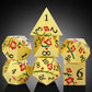 DNDND Flowers Metal Dice, 7 PCS Metallic DND Dice with Grogeous Gift Case for D&D Dungeons and Dragon Tabletop Game (Red Flowers