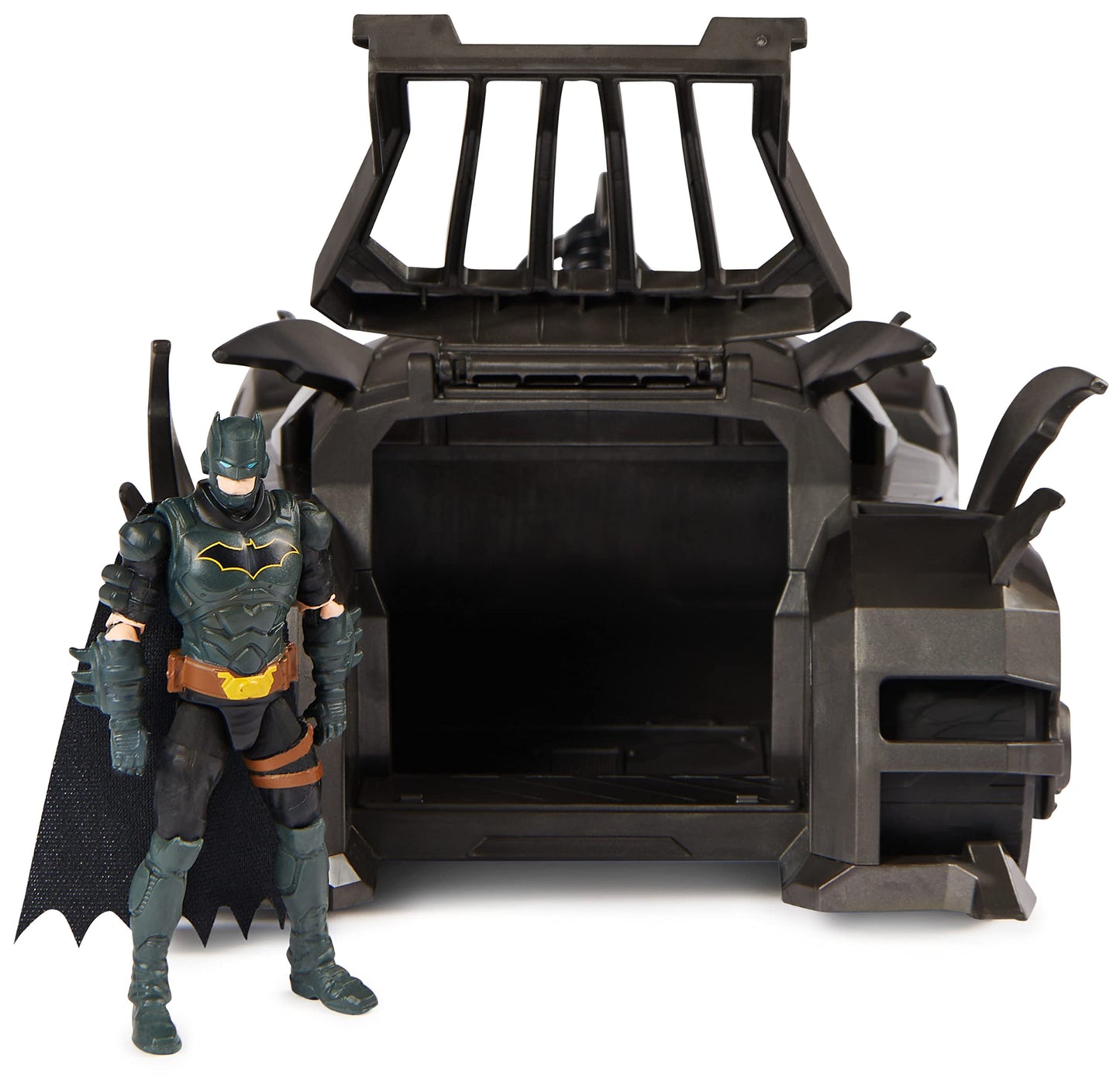 DC Comics Crusader Batmobile Playset with Exclusive Batman Figure, 3 Super-Villain Paper Figures, Transforming Batmobile, Plastic, Ages 4+