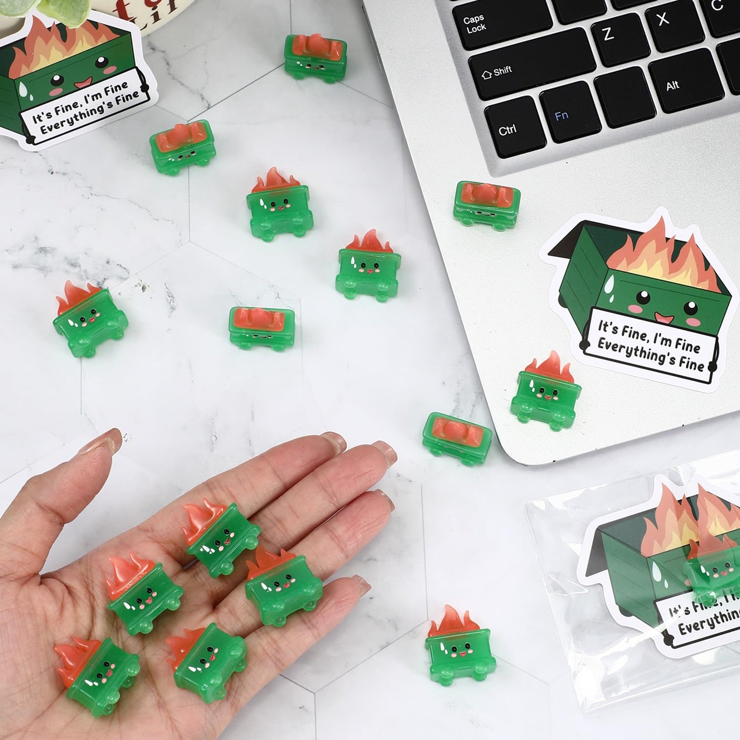 CroBlissful 50 Set Employee Appreciation Gifts Bulk Valentines Emotional Support Resin luminous Dumpster Ornament Thank You Gift