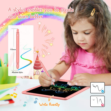 Bukebu Lcd Writing Tablet Doodle Board, Colorful Drawing Pad, Electronic Drawing Tablet, Drawing Pads,Travel Gifts For Kids Ages