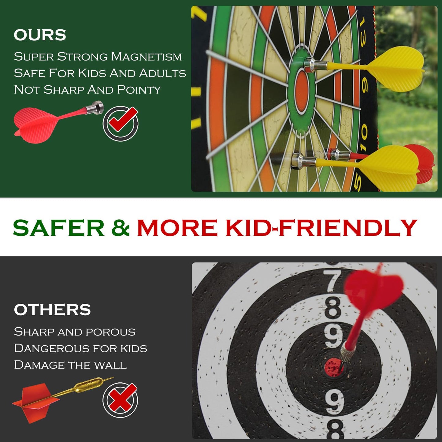 Magnetic Dart Board For Kids, Fun Toys Gifts For Boys 8 9 10 11 12 13 14 Years Old Teen Birthday Valentine Eater Christmas Stocking Stuffers Indoor Room Games, Magnet Dartboard Sets Double Sided