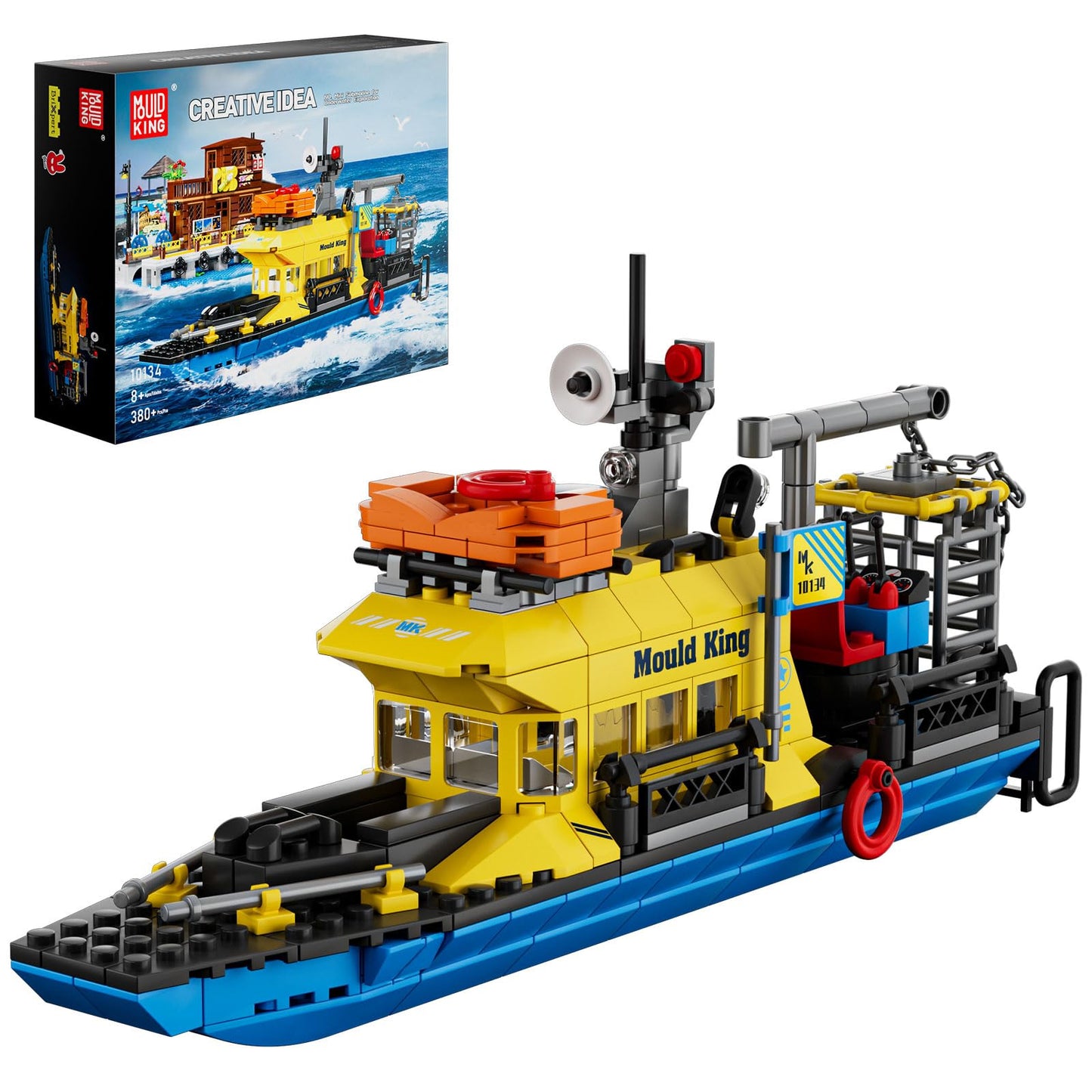 Mould King Ocean Explorer Ship Building Kits  City Boat Model  House Decor for Boys to Play  Block Set Compatible with Most Brands  Gift for 8 10 12 Years Old Kids and mature-themed 10134 (380 Pcs)