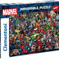 Clementoni Marvel Impossible Jigsaw Puzzle, 1000 Pieces, Puzzle for Superhero Enthusiasts, Difficult Puzzle, Challenge for Adult