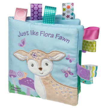 Taggies Soft Cloth Book with Crinkle Paper & Squeaker and Sensory Tags  6 x 6-Inches  Flora Fawn