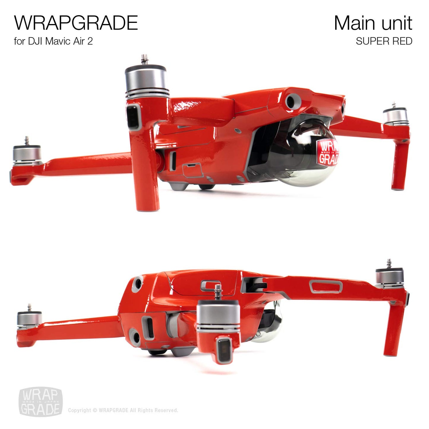 Wrapgrade Main Unit Skin Compatible With Dji Mavic Air 2 (Super Red)
