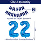 Naninuneno 22Nd Blue Birthday Party Decorations For Boy Girl Men Women, Happy 22 Birthday Balloons Supplies With Happy Birthday