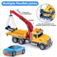 haomsj Big Tow Trucks Toy Trucks with Hook and Car for Boys Pull Back Truck Toys with Light and Sound for Kids (1:18 Plastic Tow