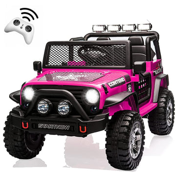 Homfamilia 2-Seat Kids Ride On Truck Car, 12V Battery Powered Electric Vehicle With Remote, Electric Car For Kids/Toddlers W/Spr