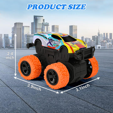 ZHFUYS 6 Pack 3.9 Inch Truck Toys, Friction Powered Toy Cars Push and Go Vehicles for Kids,Toy Cars for Kids Ages 3-8, Birthday