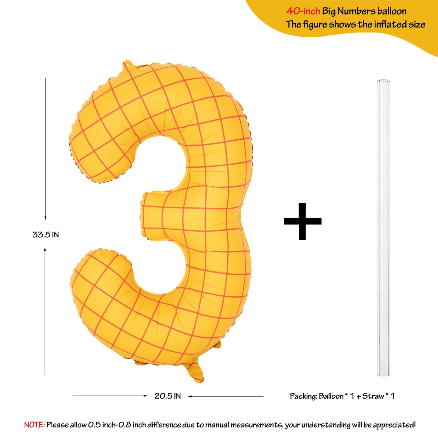 40 In Matte Yellow Number Balloons Helium Foil Mylar Balloon Birthday Party Banquet Decoration Digital 3