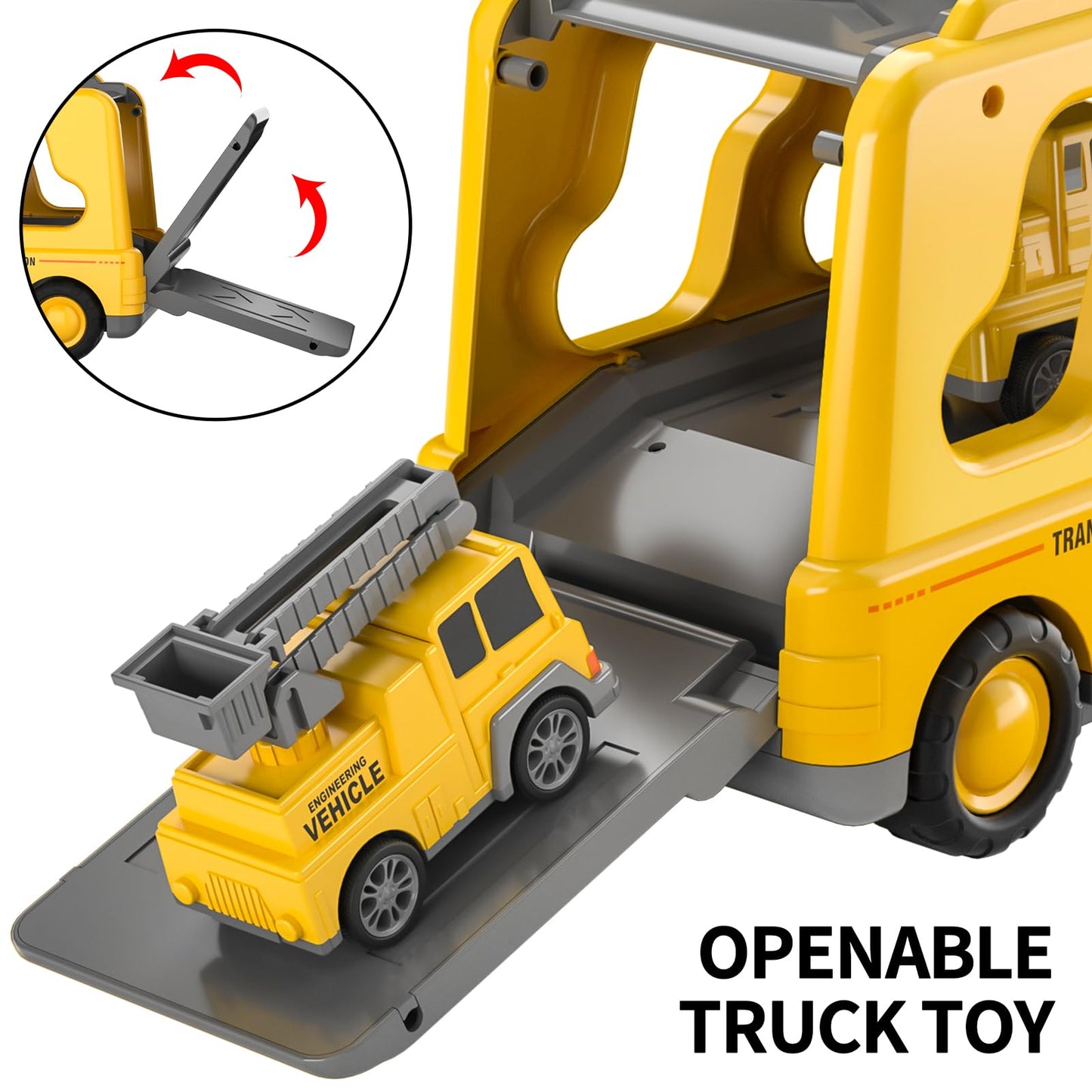 TEMI Construction Truck Boy Toys for 3-5 Year Old Toddlers - Toys for 3 4 5 6 7 Years Old Engineering Transport Vehicle Carrier