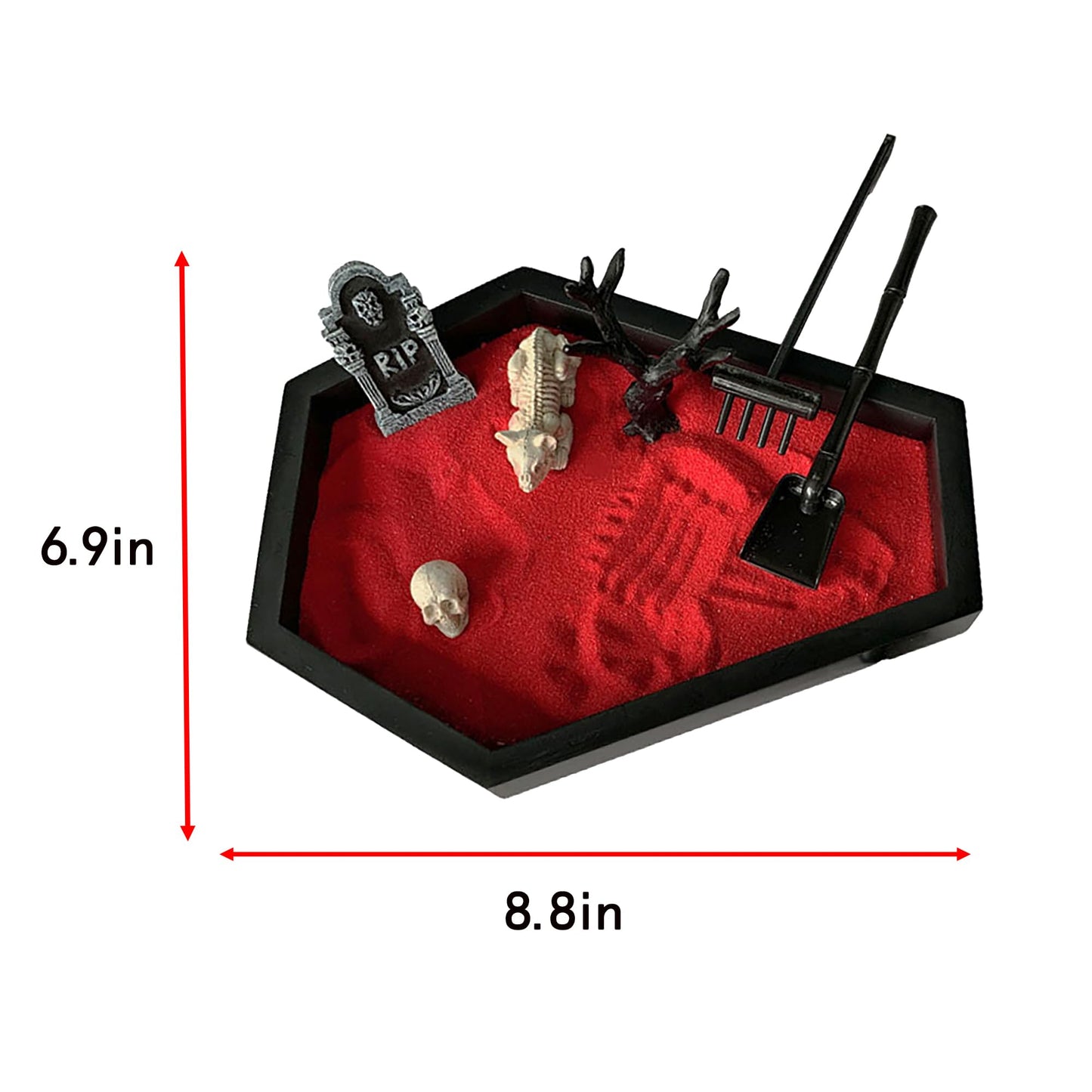 WSHWXY Mini Zen Garden Kit - Gothic Desk Decor, 7"x8.7"x1", Resin