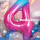 Rainbowq 4 Balloon Number 40 Inch For Boy Or Girl Big Starry 0-9 Foil Mylar Large 4 Number Balloon Happy 4Th Birthday Party Anni