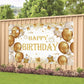 Gold Birthday Party Decoration Gold Happy Birthday Backdrop Gold Photo Background Banner Poster For Gold Party Decorations Party