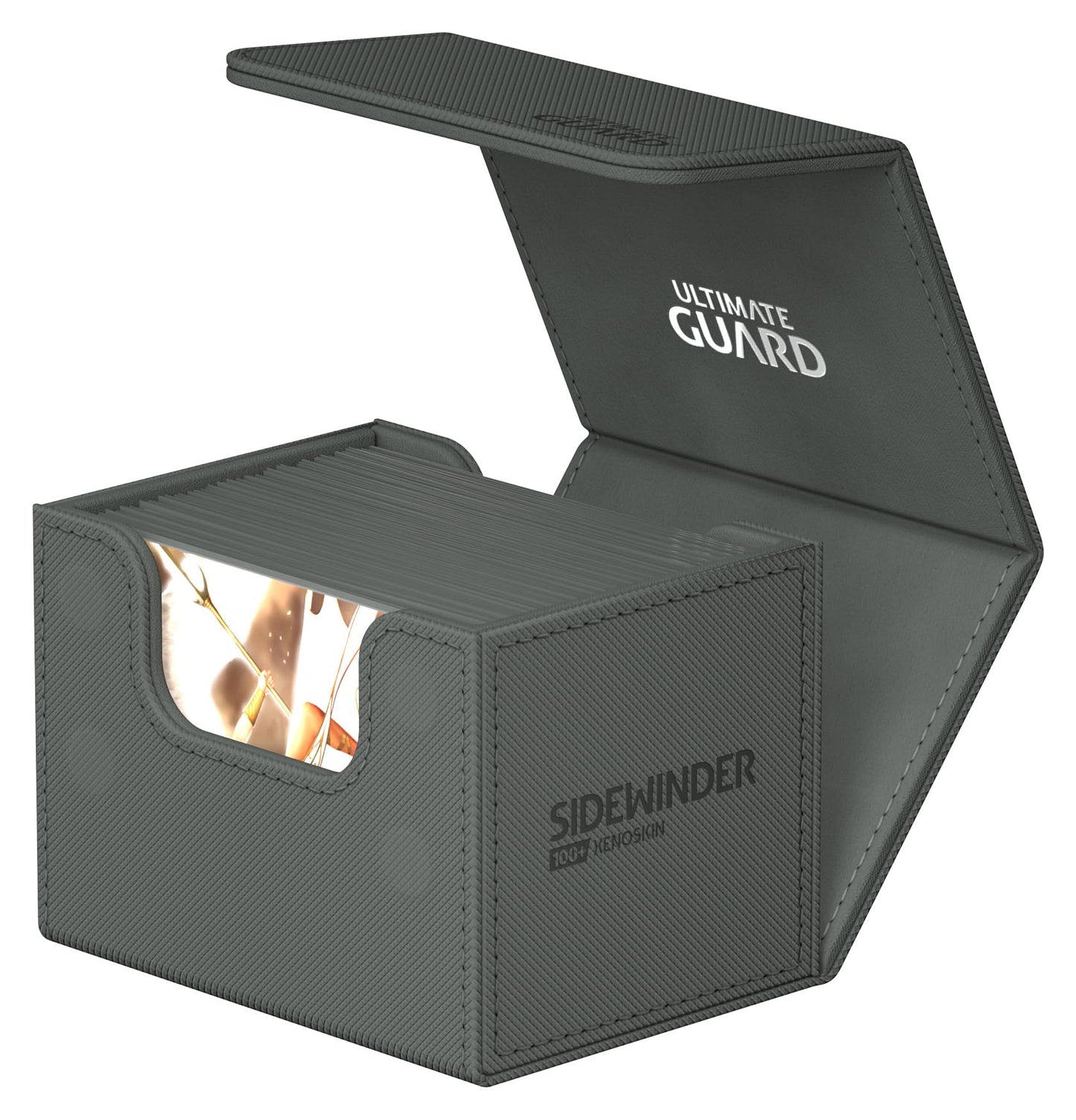 Ultimate Guard Sidewinder 100+, Deck Box For 100 Double-Sleeved Tcg Cards, Grey, Magnetic Closure & Microfiber Inner Lining For Secure Storage