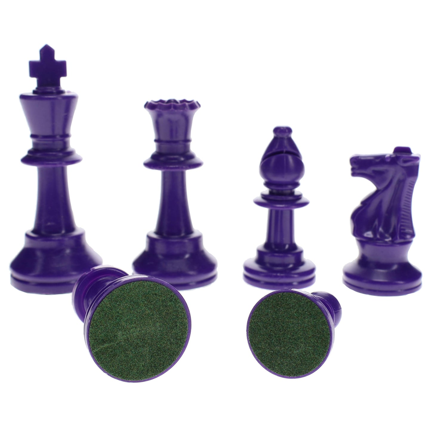We Games Color Bright Plastic Staunton Tournament Chess Pieces With 3.75 In. King - Half Chess Set Of Chess Pieces Only, Purple