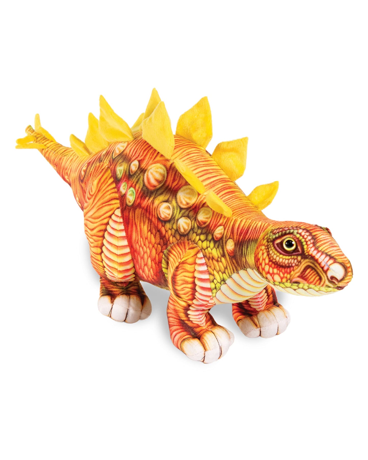 Real Planet 15' Cute Dinosaur Plush - Dino Stuffed Animal, Little Boy Dinosaur Toy, Baby Stuffed Dinosaur, Kids Stuffed Animal, (Orange Stegosaurus, 15') (18.5' Long)