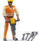 Bruder 60021 bworld Construction Worker Medium Skin with Accessories