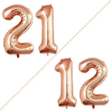 Goer Number 12 Balloons For 12Th Birthday Sweet 12 Party Decorations,42 Inch Jumbo Foil Helium 21 Balloons For 21St Birthday Party Decoration (Champagne Gold)