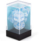 chessex Manufacturing cHX27581 cube Borealis Icicle Luminary Dice  Light Blue - Set of 7