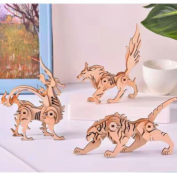 (5pcs) Animal Wood Puzzles mature-themed  3D Wooden Puzzles Set  Exquisite DIY Model Craft kit  Artwork Set Waiting to be Painted