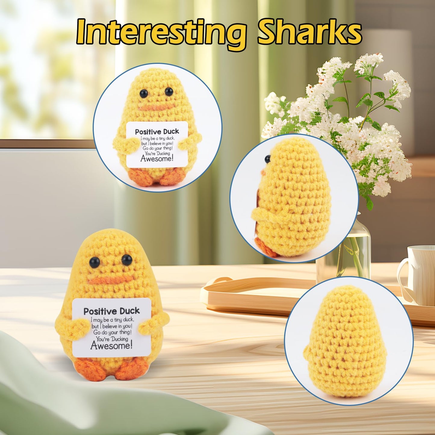 Funny Gifts Women Positive Emotional Support Crochet Valentine Plush Animals Nuggets Partner Cute Birthday Positive Duck With Ca