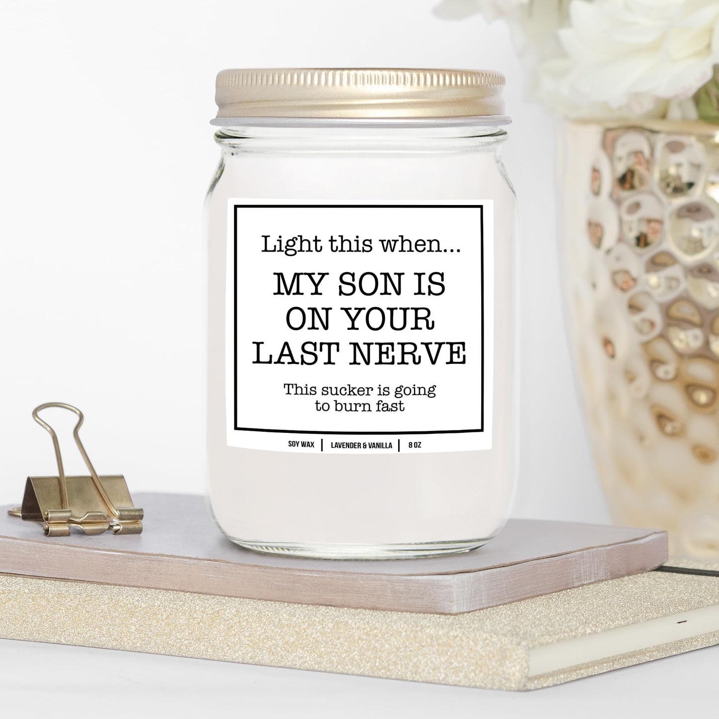 YouNique Designs Daughter in Law Candle 8oz - Daughter in Law Gifts from Mother in Law - Funny Daughter in Law Gifts for Mothers