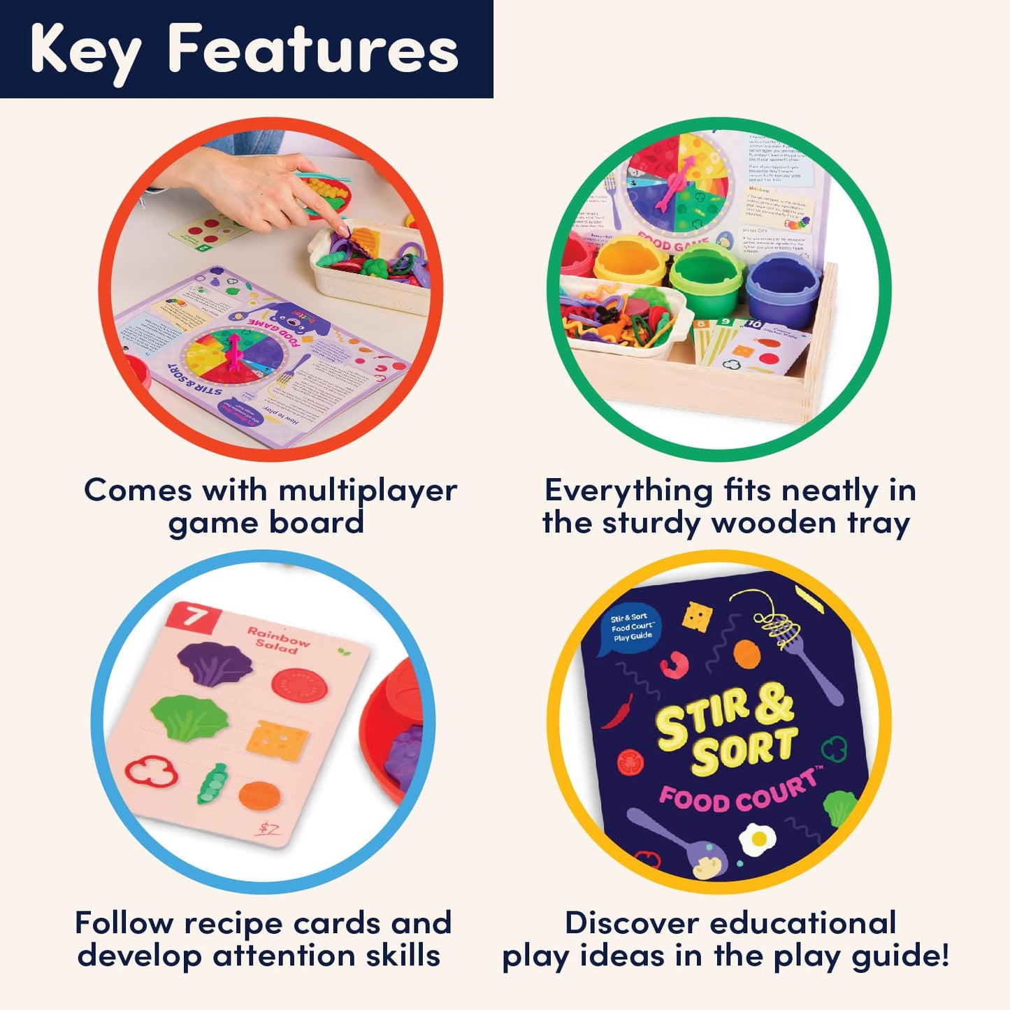 Battat Education - Play Food Set - Sorting Toy Food - Toddler Pretend Play Set - Fine Motor Food Toy - Learning Kitchen Toys - 3