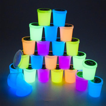 Glow In The Dark Slime Kit - 24 Pack Crystal Galaxy Slime, With Pink, Blue, Orange And Yellow For Etc, Soft And Non-Sticky, Used For Kid Play Education,Party Favor, Birthday Gift