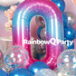 Rainbowq 0 Balloon Number 40 Inch For Boy Or Girl Big Starry 0-9 Foil Mylar Large 0 Number Balloon Happy 0Th Birthday Party Anni