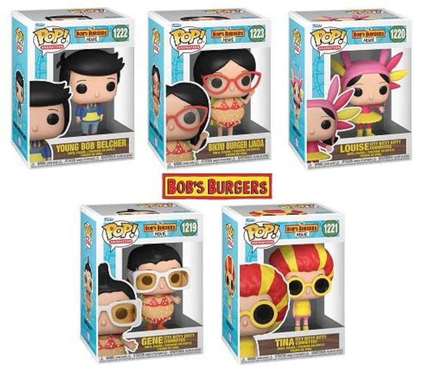 Funko Pop! The Bob's Burgers Movie Complete Set of 5 - Multicolor Vinyl Collectibles
