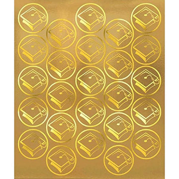 Grad Metallic Sticker Seals | Party Favor | Pack Of 50