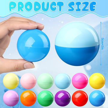 MiniInflat 120 Pcs 2 Inch Empty Vending Machine Capsules Colored Round Capsules Toy Bulk Gumball Machines Plastic Balls Small Pl