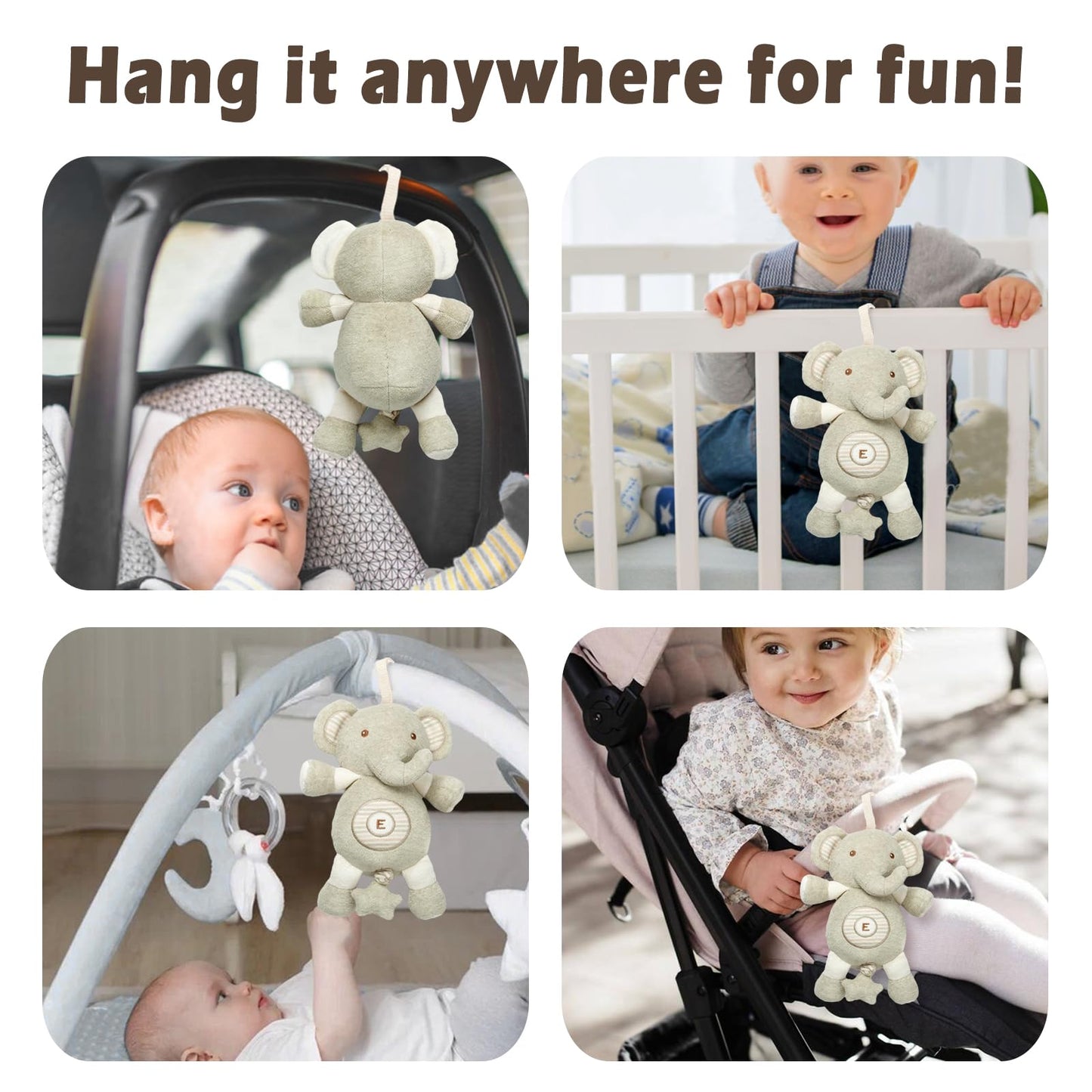 Cottonebebe Organic Baby Toys, Stuffed Animal Toy With Lullaby Music For Infant Babies 0 3 6 12 To 36 Months Boy & Girl,Ideal Gi