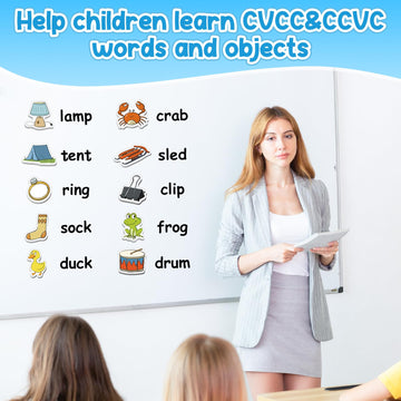 Kasfalci Cvcc & Ccvc Word Games, 50 Magnetic Foam Objects Fridge Magnets For Kids, Speech Therapy Toys For Toddler, Learn To Rea