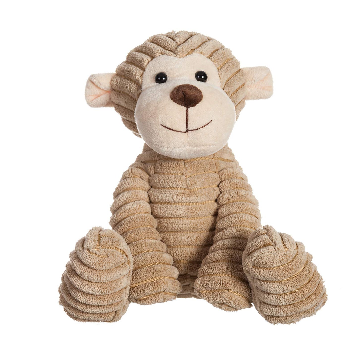 Apricot Lamb Plush Corduroy Monkey Stuffed Animal, Soft Cuddly 12" Medium, Apricot Color, Perfect for Kids