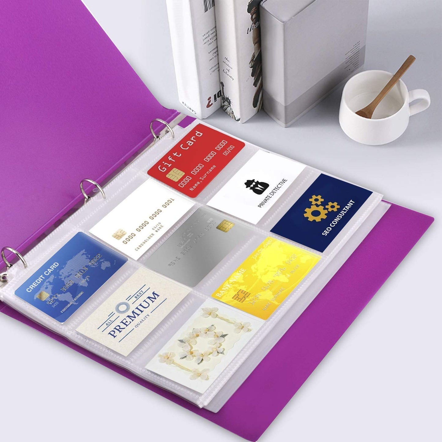 Black Duck Brand Trading Card Protector Sheets - 9 Pocket, 50 Pages, Holds 450 Cards - 3 Ring Binder