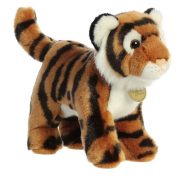 Aurora® Realistic Miyoni® Bengal Tiger Stuffed Animal - Lifelike Detail - Cherished Companionship - Brown 10 Inches