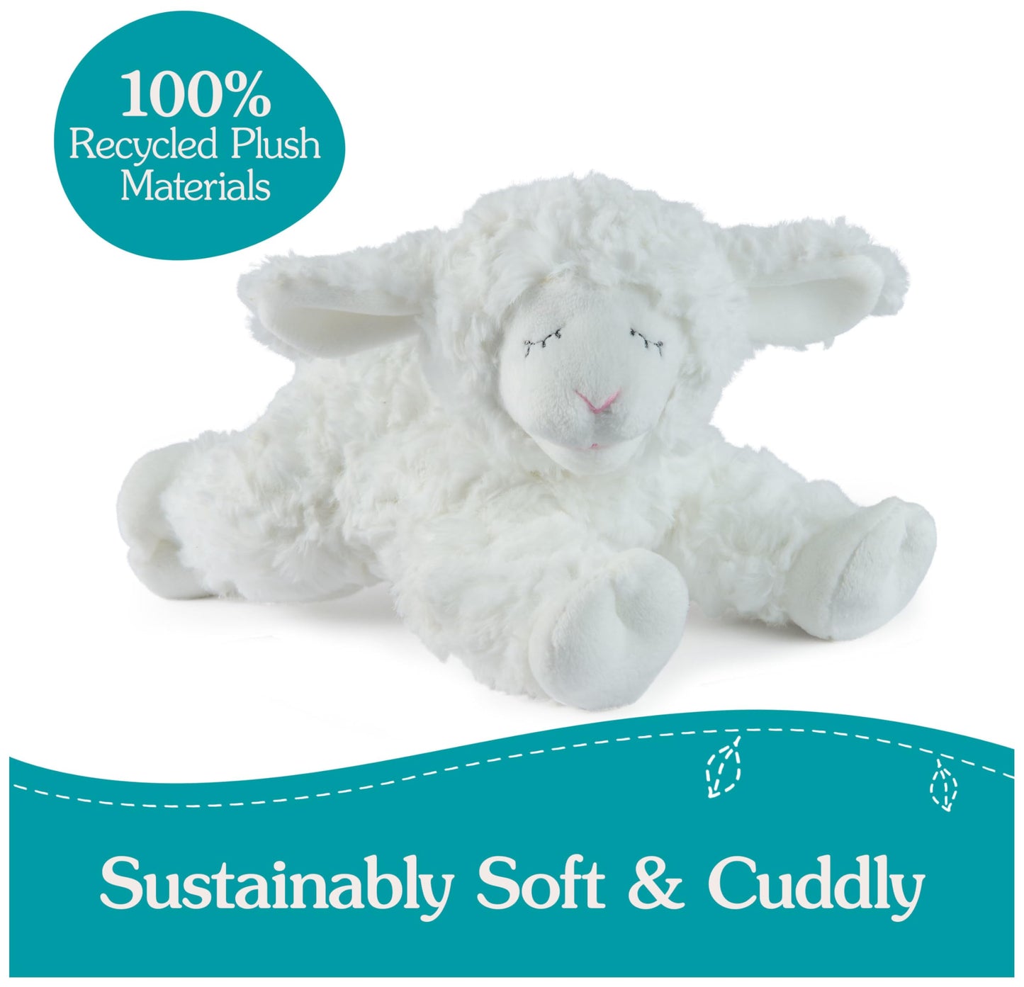 GUND Baby Sustainable Lamb Rattle - 100% Recycled Plush, 7” White Stuffed Animal Toy