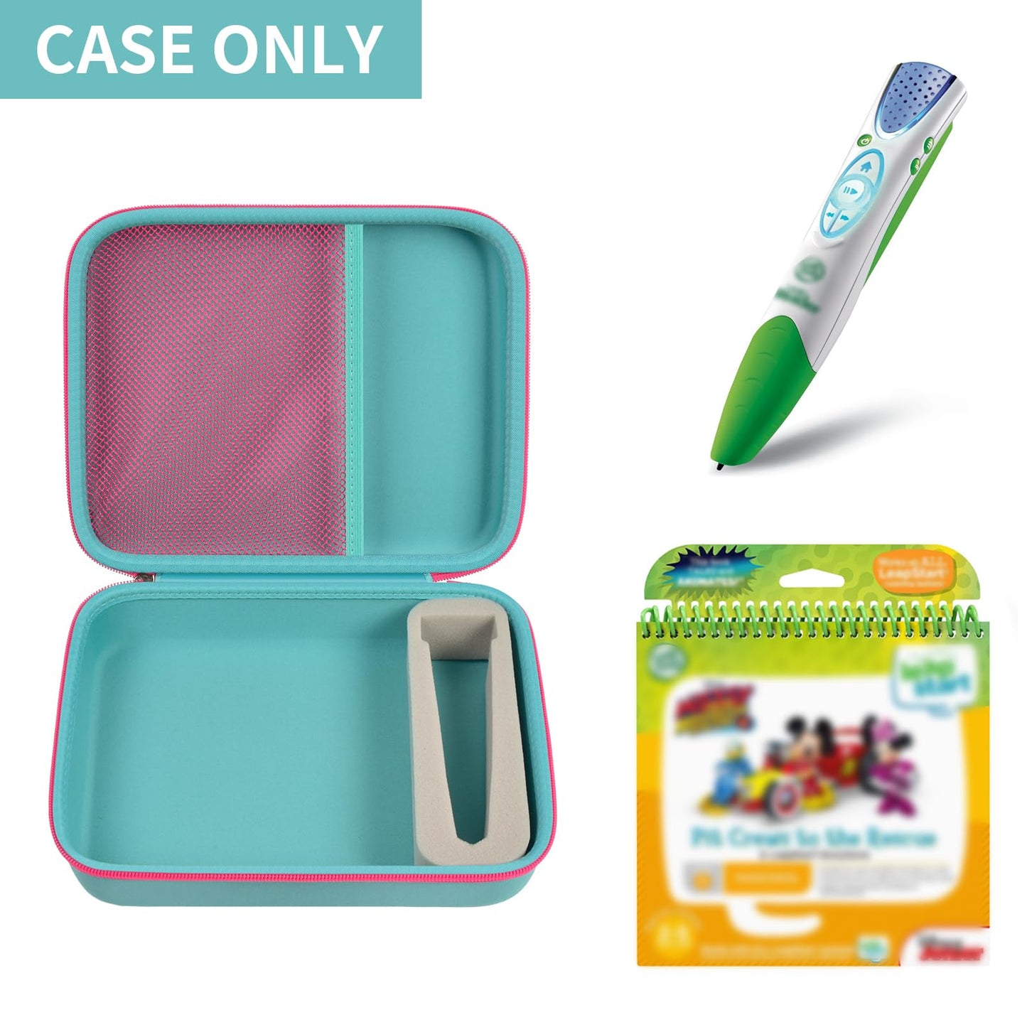 GWCASE LeapFrog Case for LeapStart Go & 3D - Green Nylon Storage Holder for Activity Books & USB Cable
