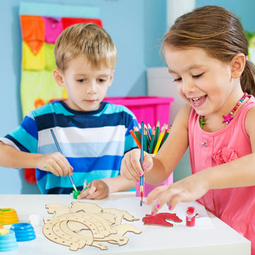 Fennoral 30 Pack Wooden Horse Craft For Kids Unfinished Wooden Cutouts Horse Horseshoes For Girls Boys Paint You Own Horse Dream