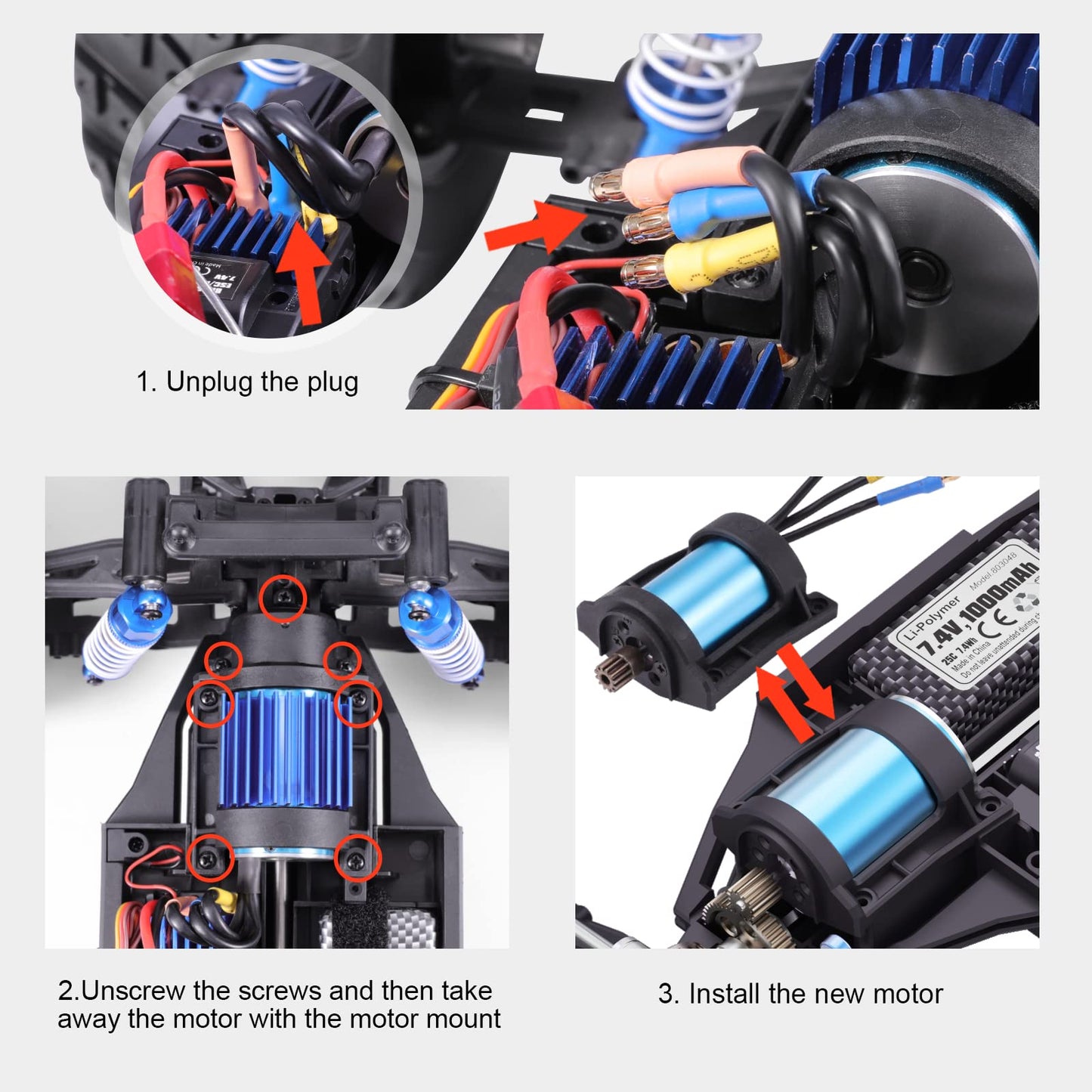 Haiboxing 1/12Th Scale Rc Cars Spare Parts Brushless Motor With Brushless Motor Pinion Apply To 903A(90209&90212)