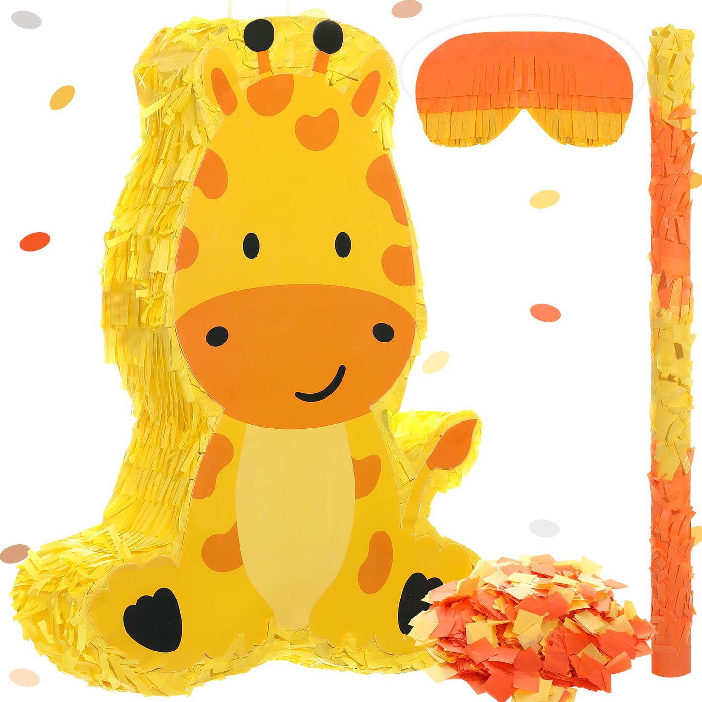 Sratte Piata Bundle with a Blindfold and Bat (16 x 12 x 3 Inches), Cute Animal Piata for Birthday Party Toys Decoration for Anim