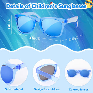 Rugort Kids Sunglasses Bulk Party Favors - 12 Packs Boys Girls Sunglasses For Kids Age 3-8 With Uv 400 Protection, Neon Sunglass