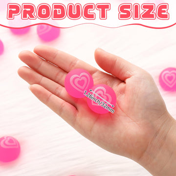 Leitee 30 Pcs Valentines Bouncy Balls 32 Mm Valentines Day Party Favors Glow In The Dark Heart Shaped Stress Relief Fidget Toys
